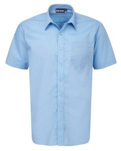 BLUE SHORT SLEEVE SCHOOL SHIRTS - TWIN PACK  (7022BLUE)