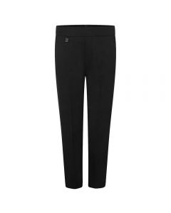 BLACK HALF ELASTIC PULL-UP SCHOOL TROUSERS (7032BLACK)