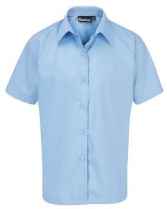 BLUE SHORT SLEEVE SCHOOL BLOUSES - TWIN PACK (7077)