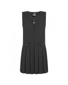 GREY HEART-ZIP SCHOOL PINAFORE (7331GREY)