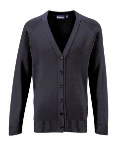 BLACK 50/50 V-NECK CARDIGAN (7426BLACK)