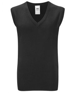 BLACK 50/50 V-NECK SLEEVELESS SLIPOVER (7427BLACK)
